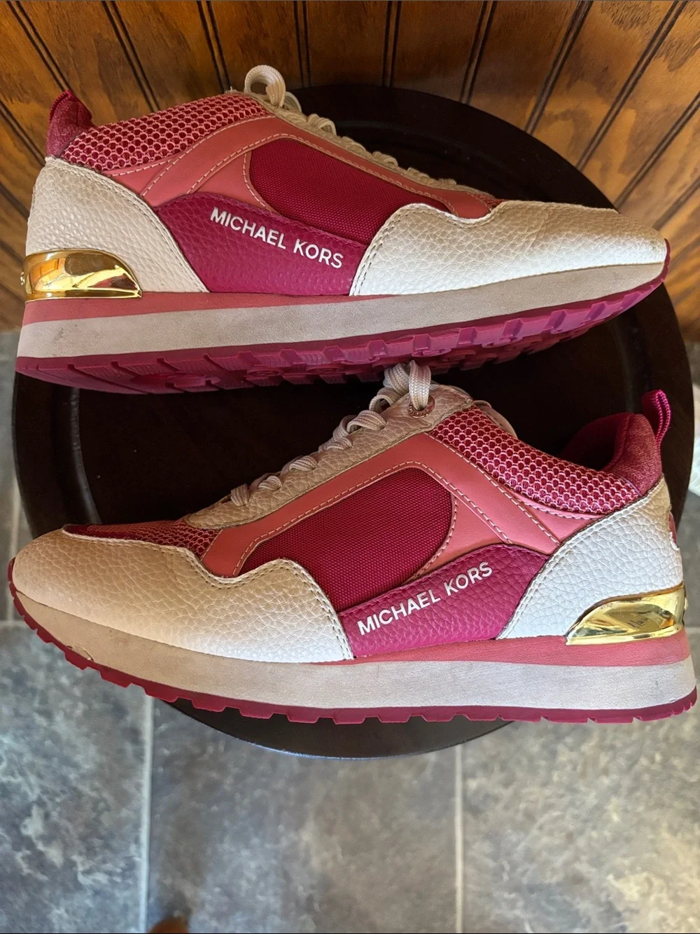 Michael Kors Women 6M Sneaker Pink and Cream Women's Sneakers -Like New